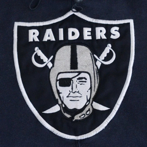 Vintage Reebok Gridiron Classic  NFL Raiders Grey Hoodie Sweater Size Large - Picture 10 of 15